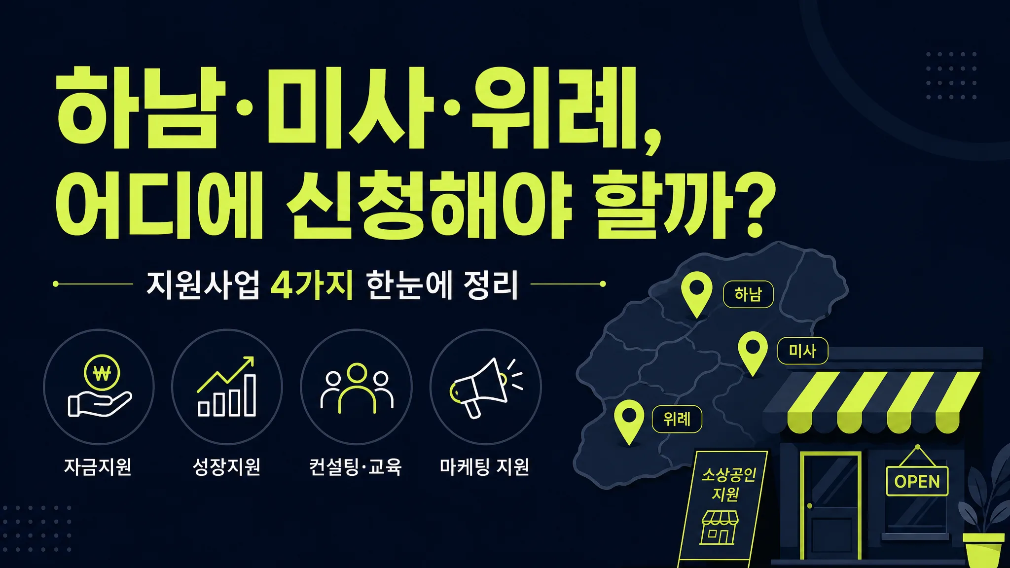 하남·미사·위례 소상공인 홈페이지·온라인 판로 지원 2026 — 신청 가능한 지원사업 총정리
