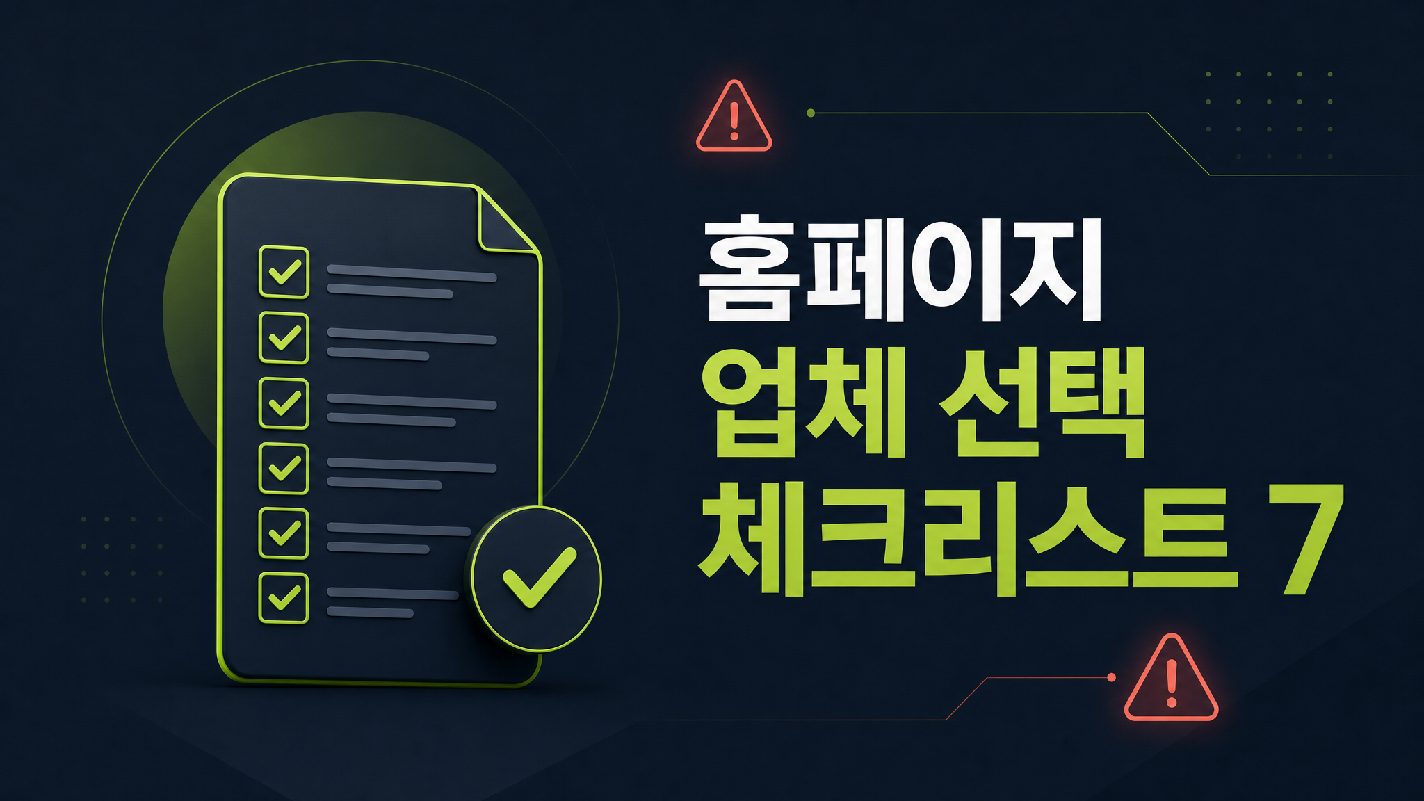 홈페이지 제작 업체, 호구 안 잡히는 7가지 체크리스트