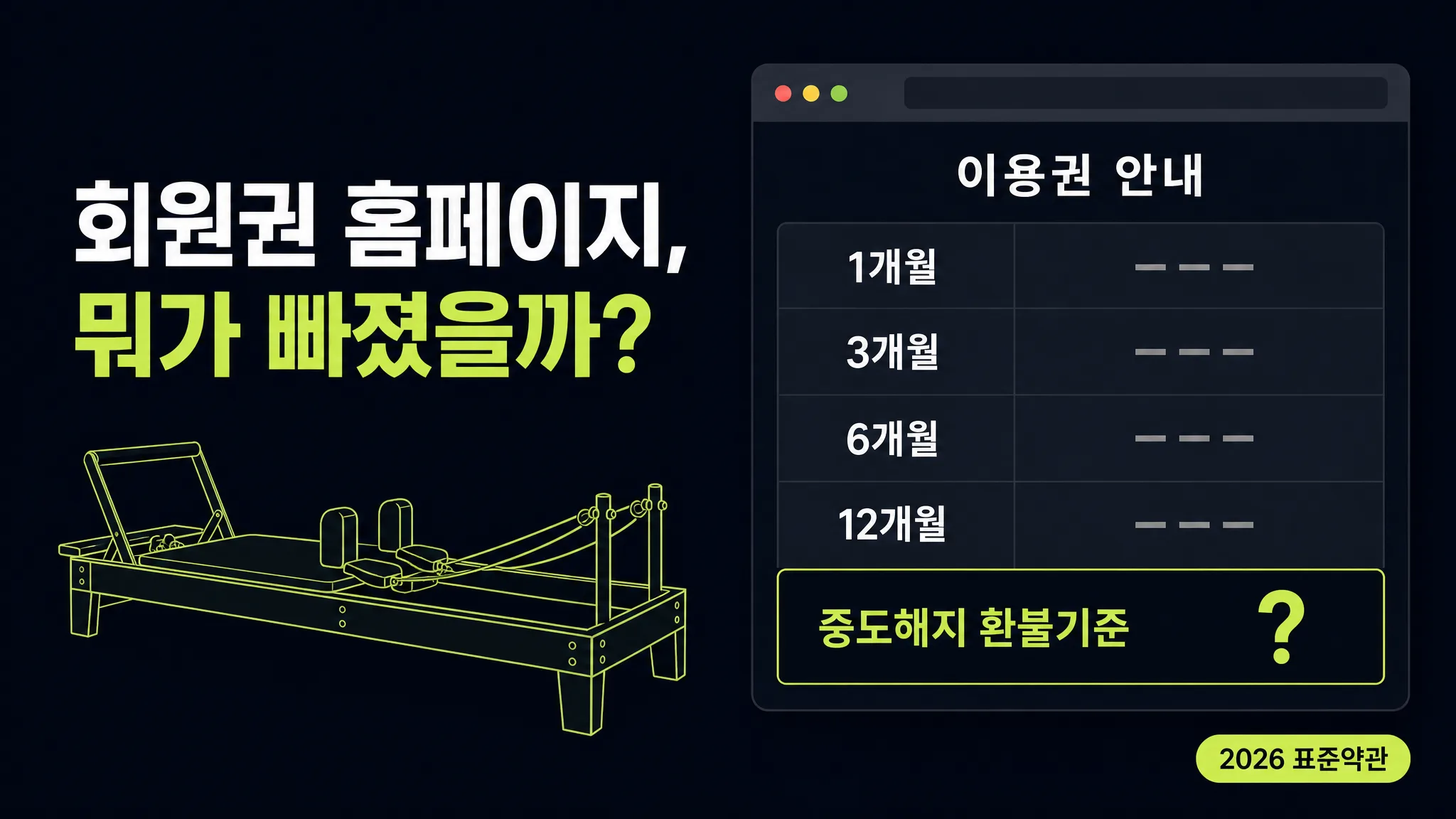 필라테스·헬스장 홈페이지, 회원권 팔기 전 갖춰야 할 4가지